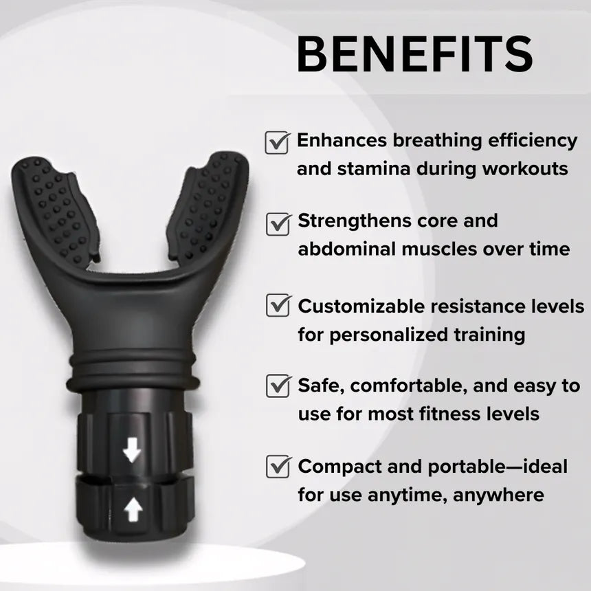 Portable Lung Capacity Abdominal Breathing Trainer with Adjustable Resistance Lmprove Your Lung Capacity Sleep Quality Fitness